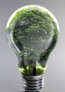 Glühbirne als Sinnbild für eine grüne Immobilie